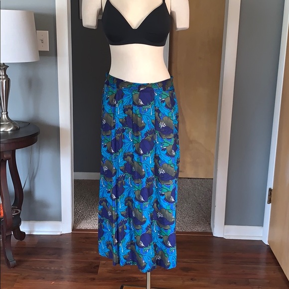 Vintage Dresses & Skirts - - Vintage  blue floral skirt woman’s medium